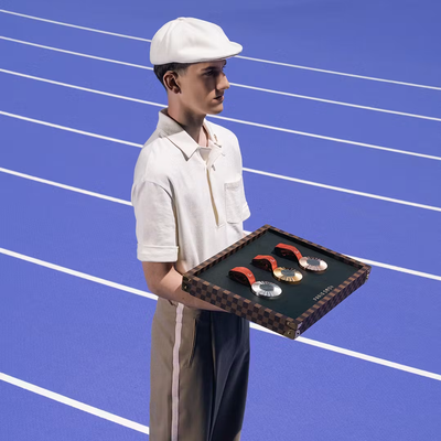 Volunteer medals bearers uniforms designed by Louis Vuitton, Olympic and Paralympic Games Paris 2024, LVMH, France